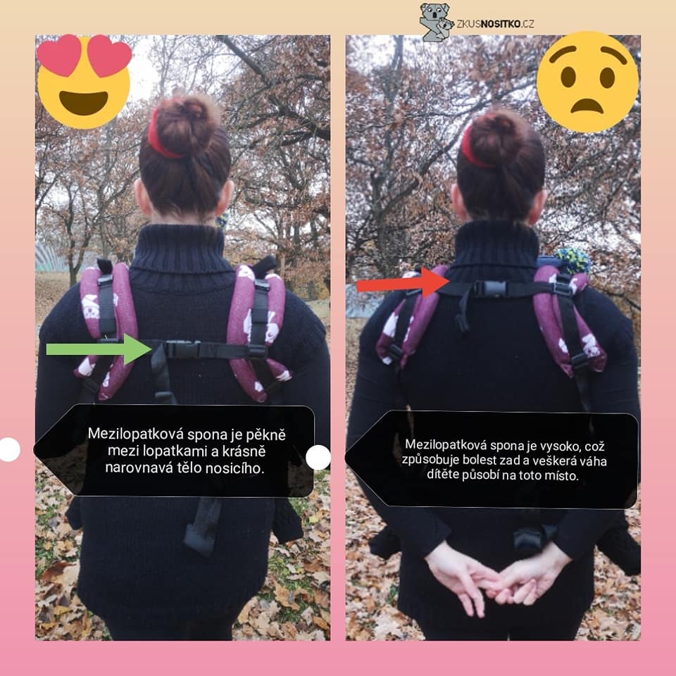 Chyby při nošení - hrudní spona
