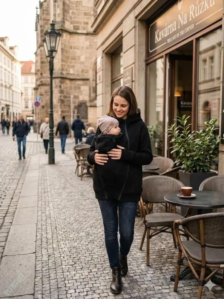 Nosící dlouhá mikina Shara - Warm - Černá