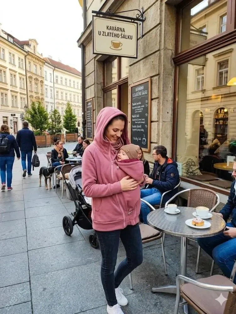 Nosící dlouhá mikina Shara - Warm - Pudrová