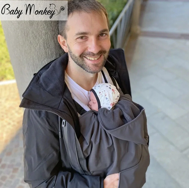 Kapsa na nosítko - Baby monkey - tmavě šedá