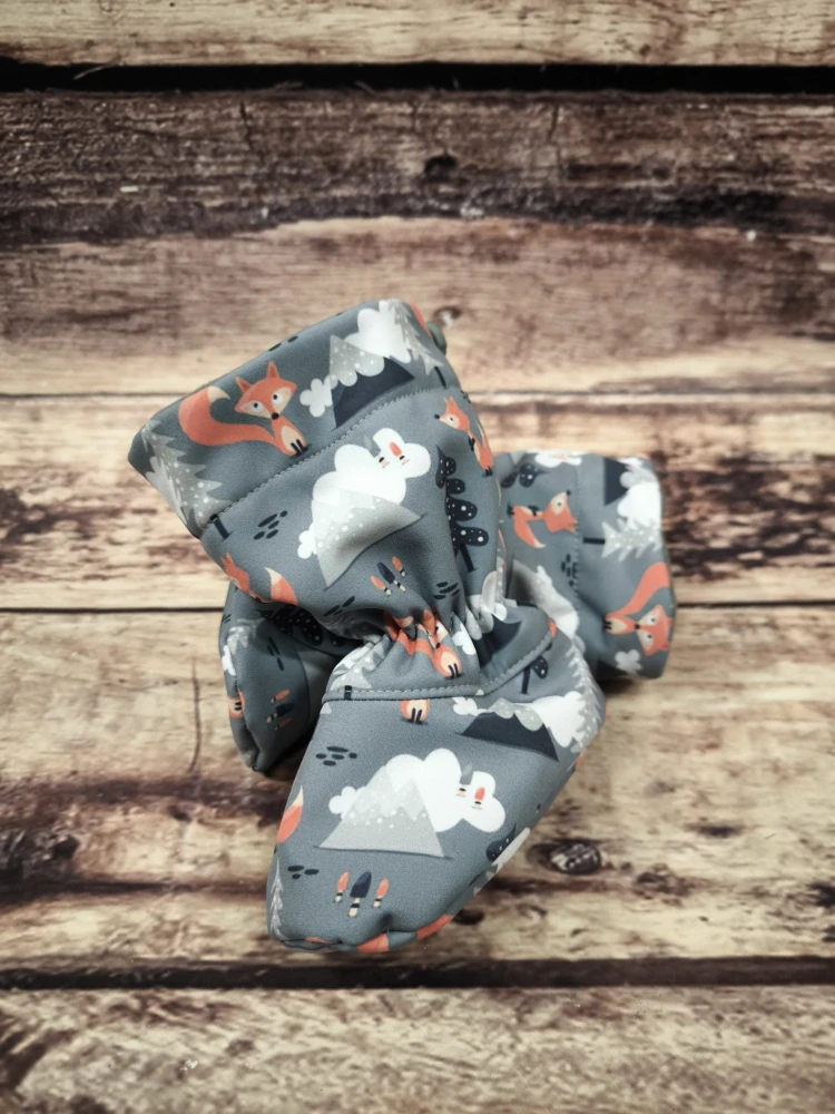 Softshell capáčky MALINKY zima - lišky/šedá
