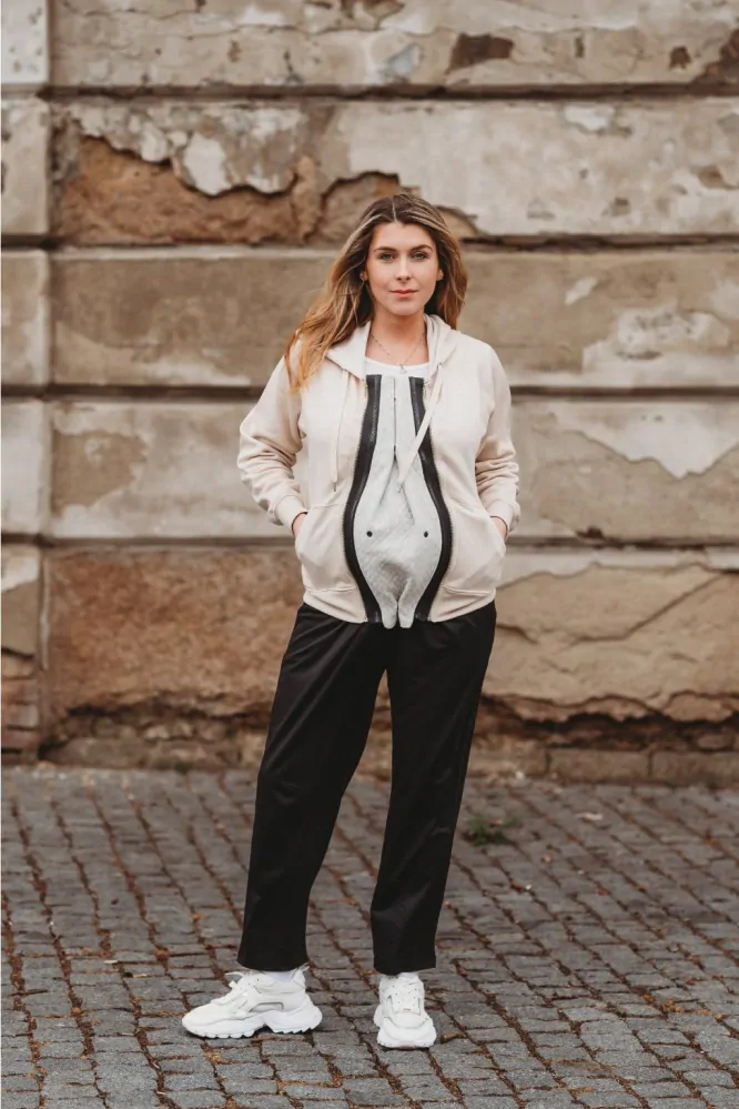 BellyBoo® - tepláková vsadka SPRING&SUMMER do bundy sv. šedá