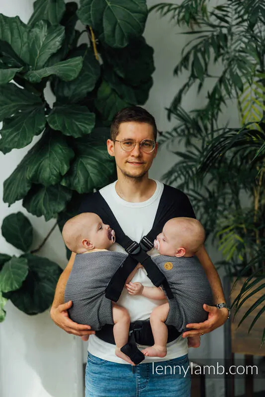 Dvojčecí nosítko LennyLamb LennyTwin - Little herringbone ombre grey