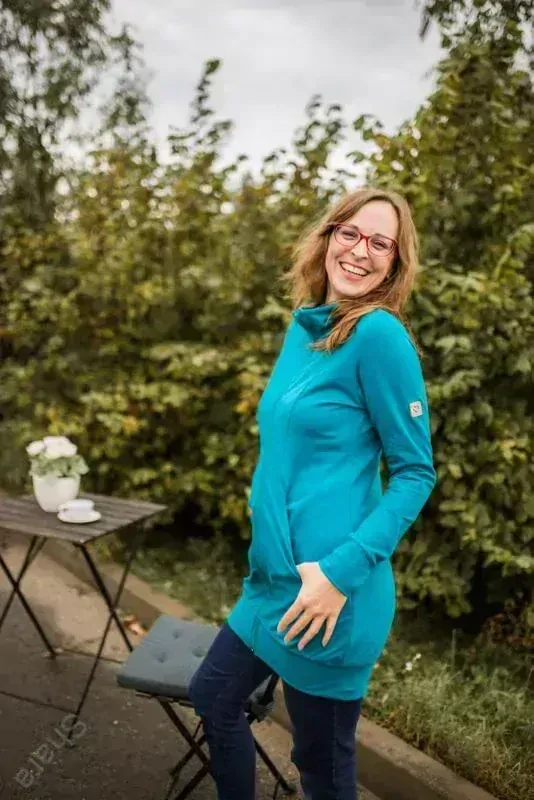 Nosící dlouhá mikina Shara - Warmkeeper - Petrolej