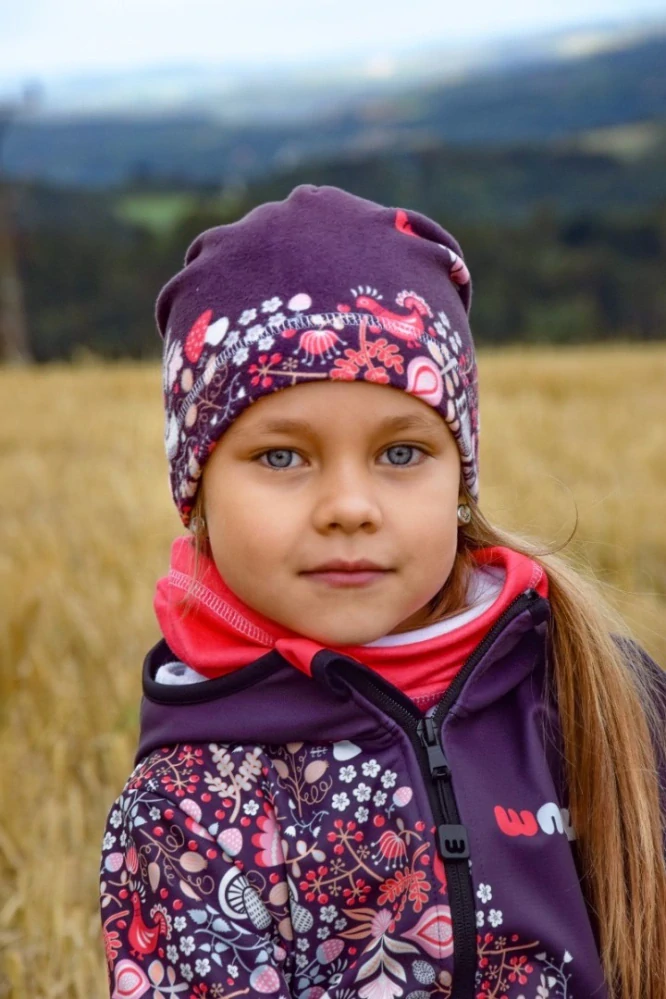 Dětský fleecový nákrčník WAMU- Sytě ružový S