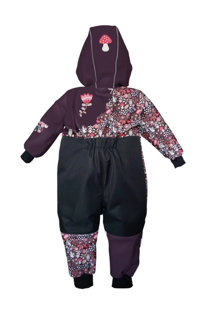 Dětská softshellová kombinéza WAMU Sova - fialová