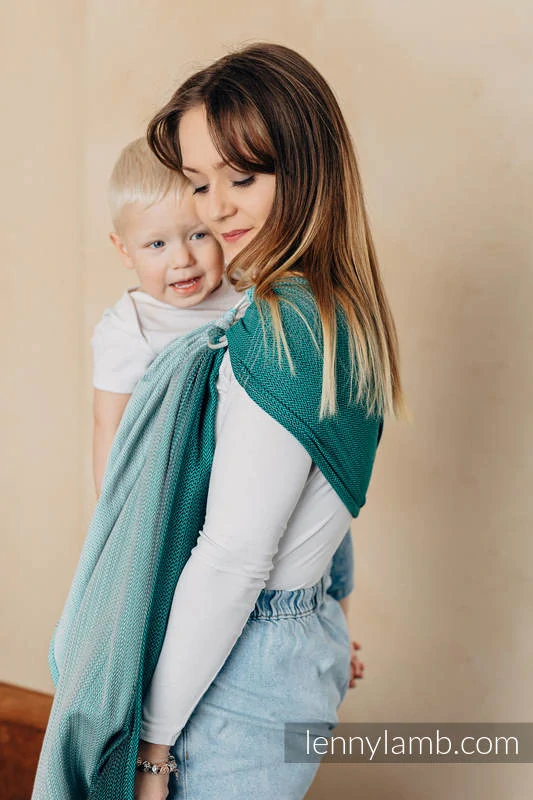 LennyLamb ring sling - Little herringbone OMBRE GREEN
