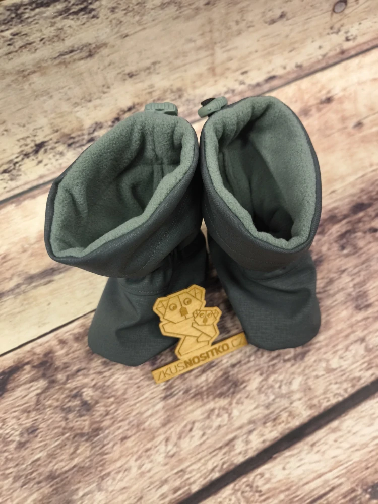 Softshell capáčky MALINKY zima - tmavě šedá/šedá