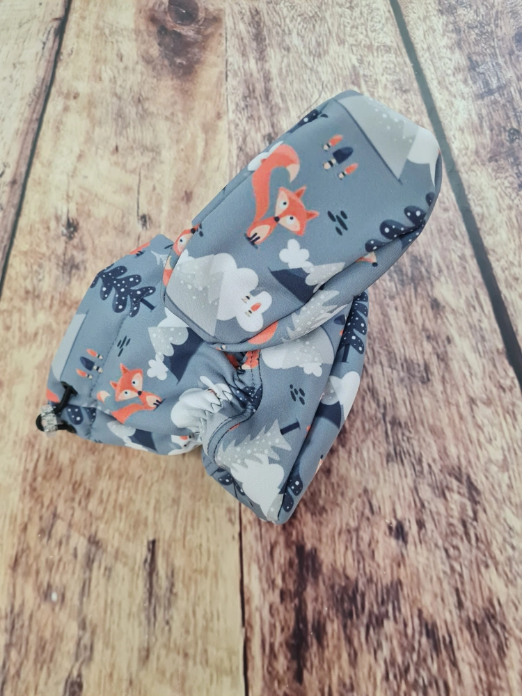 Softshell capáčky MALINKY jaro - Lišky/šedá