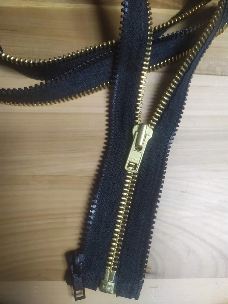BellyBoo® - Zip adaptér - Mosazný kovový zip s jedním jezdcem - šíře 8 mm YKK