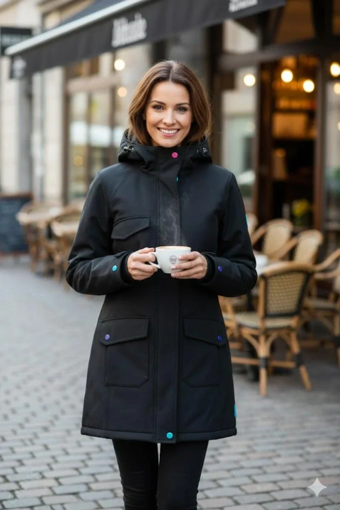 Softshellová bunda Shara pro přední nošení - jaro/podzim - Černá/barevné druhy