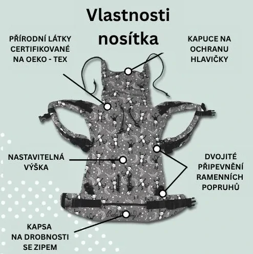 Novorozenecké nosítko BabyMonkey Regolo Essential - černé