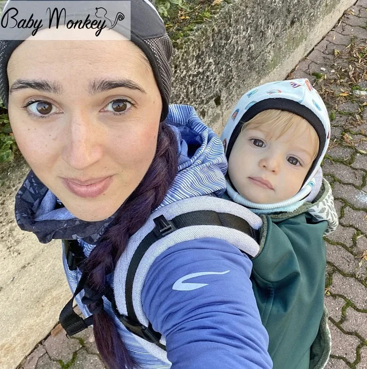 Kapsa na nosítko - Baby monkey ZIMNÍ- zelená/vrba
