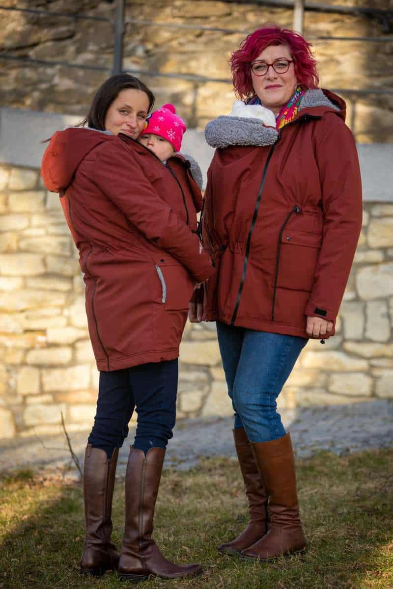 Softshell parka s beránkem Angel Wings - cihlová