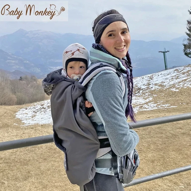 Kapsa na nosítko - Baby monkey - šedá/květiny