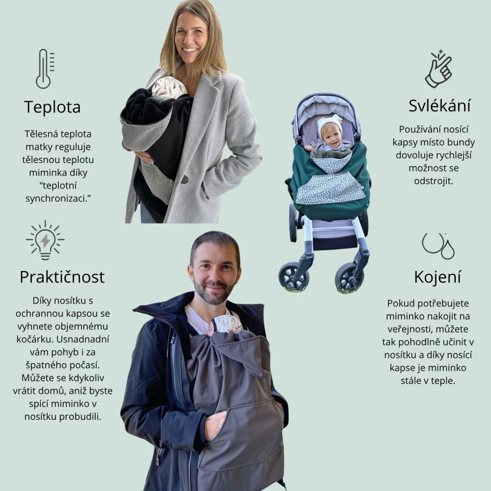 Kapsa na nosítko - Baby monkey - Černá