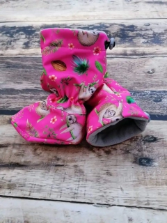 Softshell capáčky MALINKY zima - lenochod/šedá