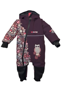 Dětská softshellová kombinéza WAMU Sova - fialová