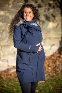 Angel Wings softshell kabát s kožíškem - tmavě modrý 