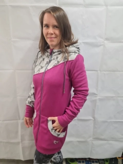 Nosící mikina Moyo Warmkeeper - Tm. růžová/zvířátka