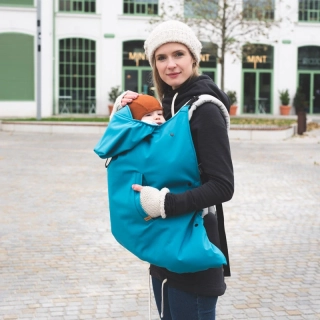 Softshellová kapsa Sestrice s vrstvou z ovčího rouna - petrolej