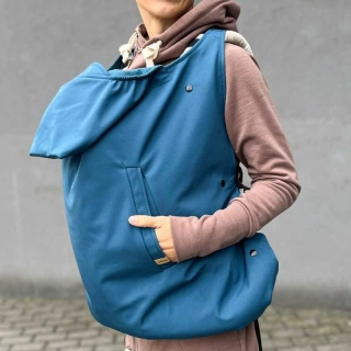 Softshellová kapsa Sestrice s vrstvou z ovčího rouna - teal