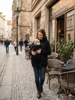 Nosící dlouhá mikina Shara - Warm - Černá